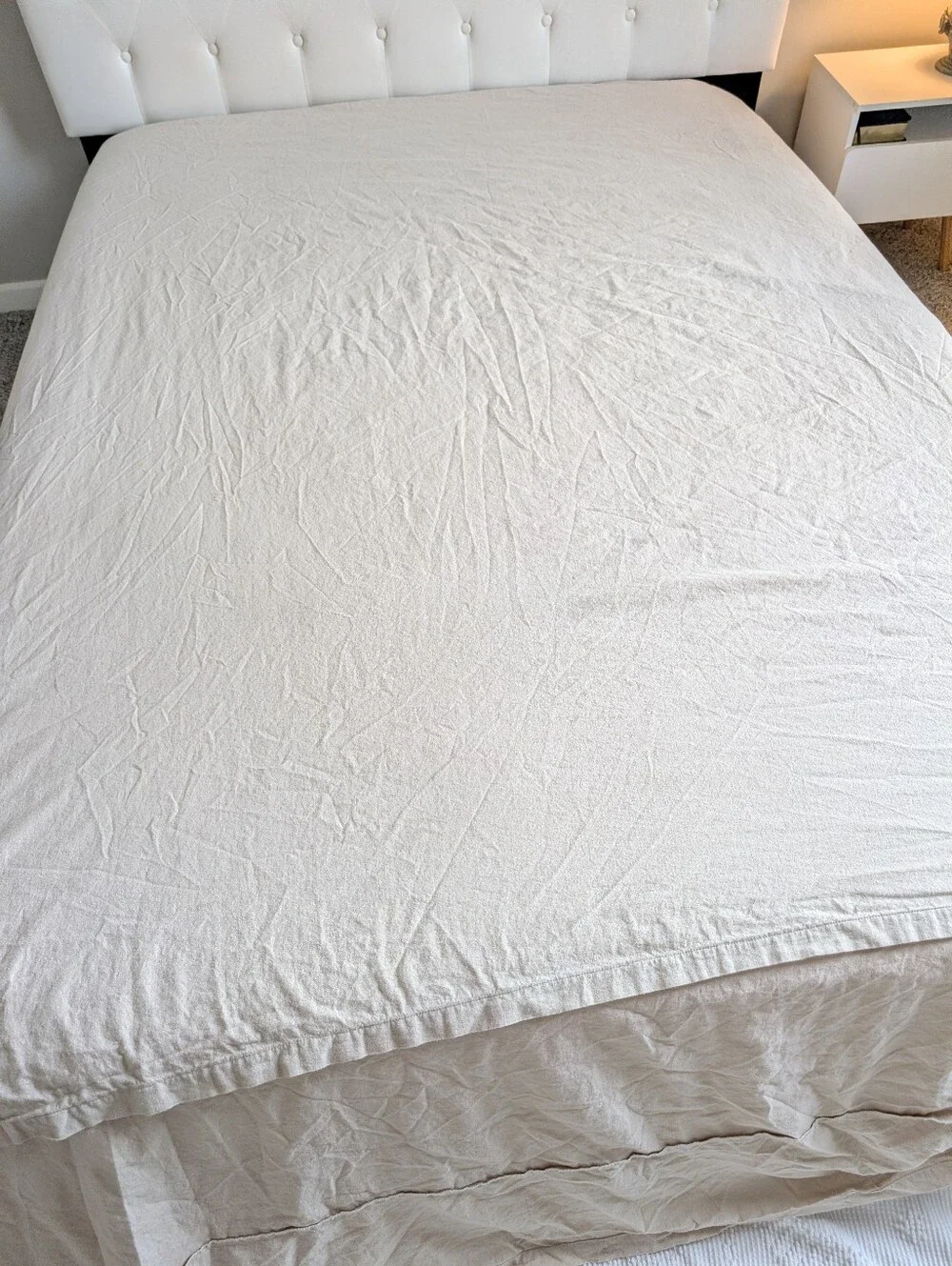 Simple & Opulence Beige Tan Linen Cotton Queen Duvet Cover Breathable Cooling